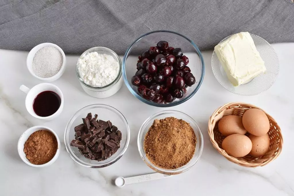 Ingredients for Black Forest Brownies