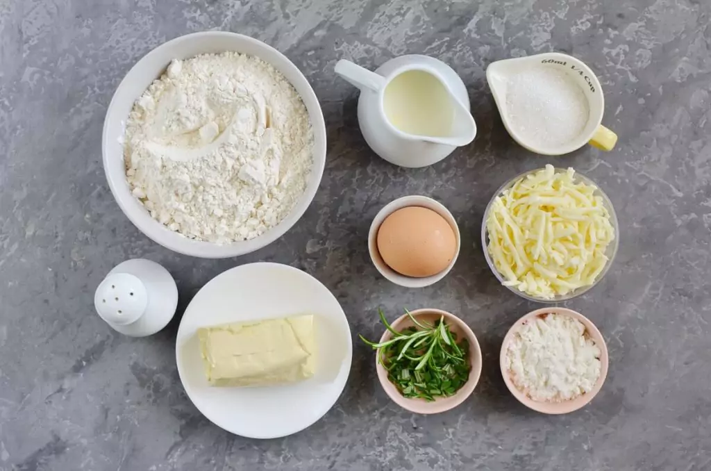Ingredients for British Cheddar and Rosemary Scones