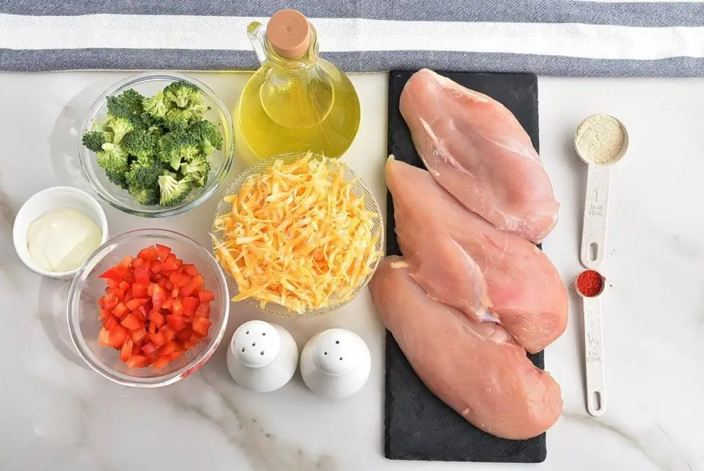 Ingredients for Broccoli Cheese Stuffed Chicken