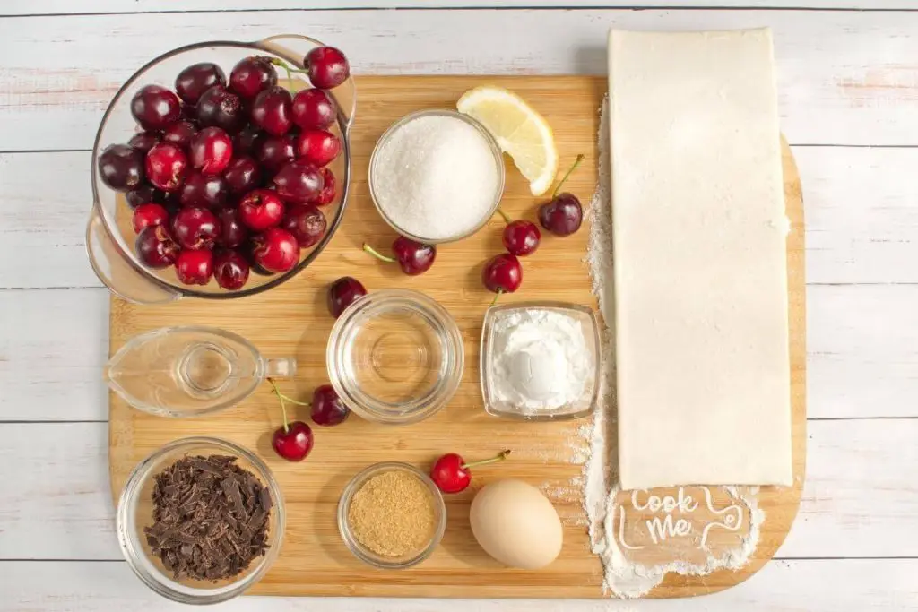Ingredients for Braided Cherry & Chocolate Pastry