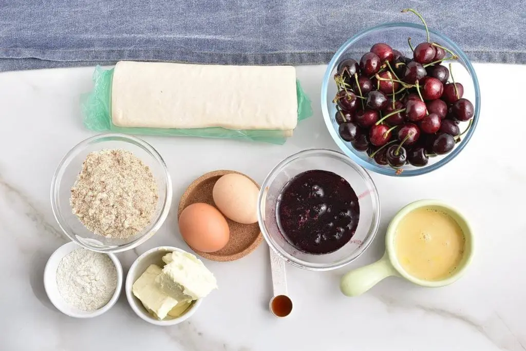 Ingredients for Cherry Jam & Almond Galettes