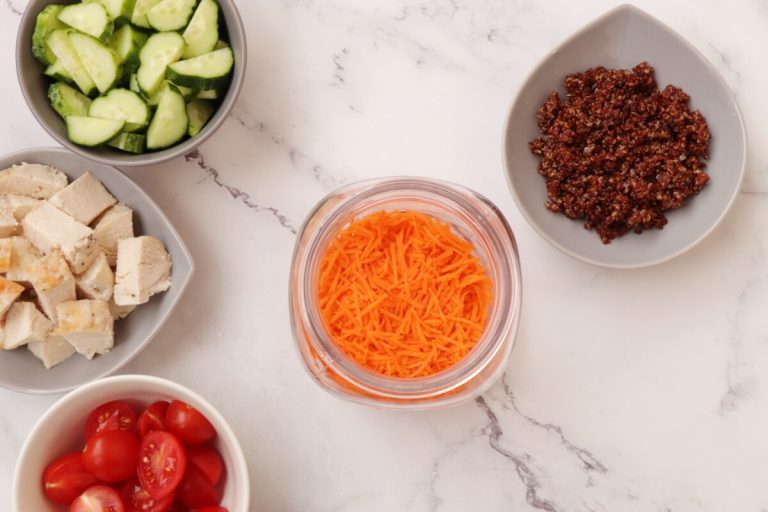 Step 1 - Chicken Quinoa Jar Salad