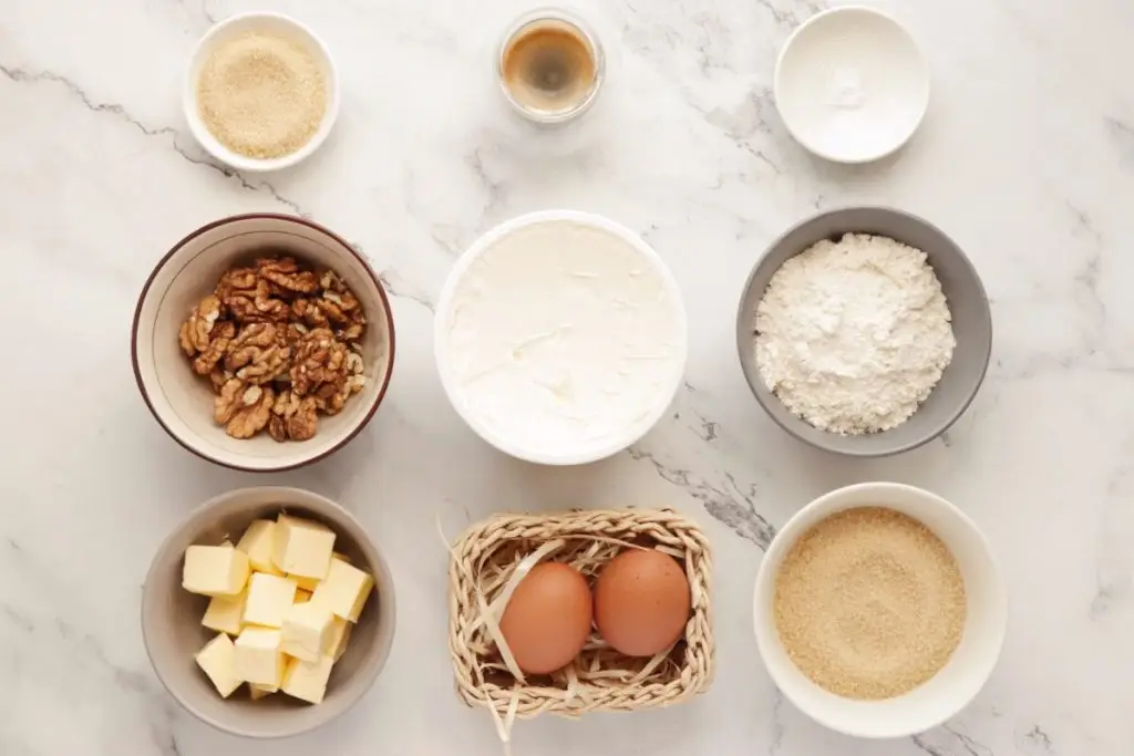 Ingredients for Coffee Cream & Walnut Cupcakes