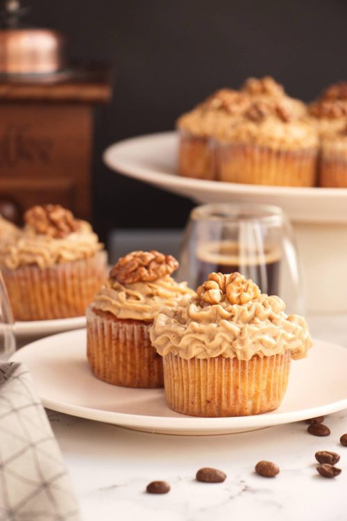 Coffee Cream & Walnut Cupcakes