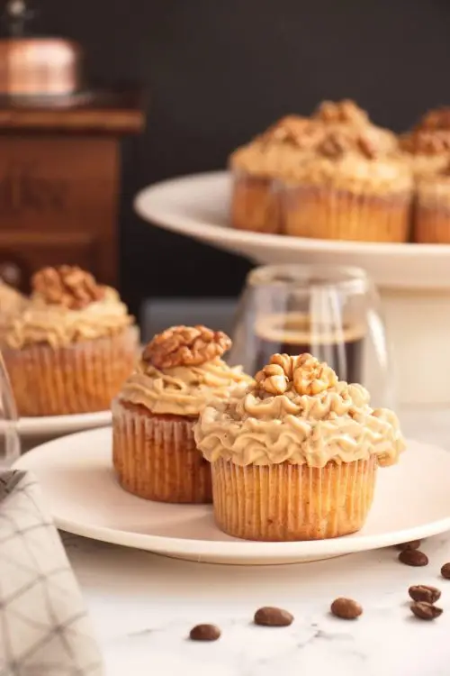 Coffee Cream & Walnut Cupcakes