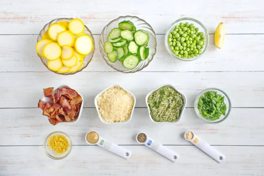 Ingredients for Crunchy Lemon-Pesto Garden Salad