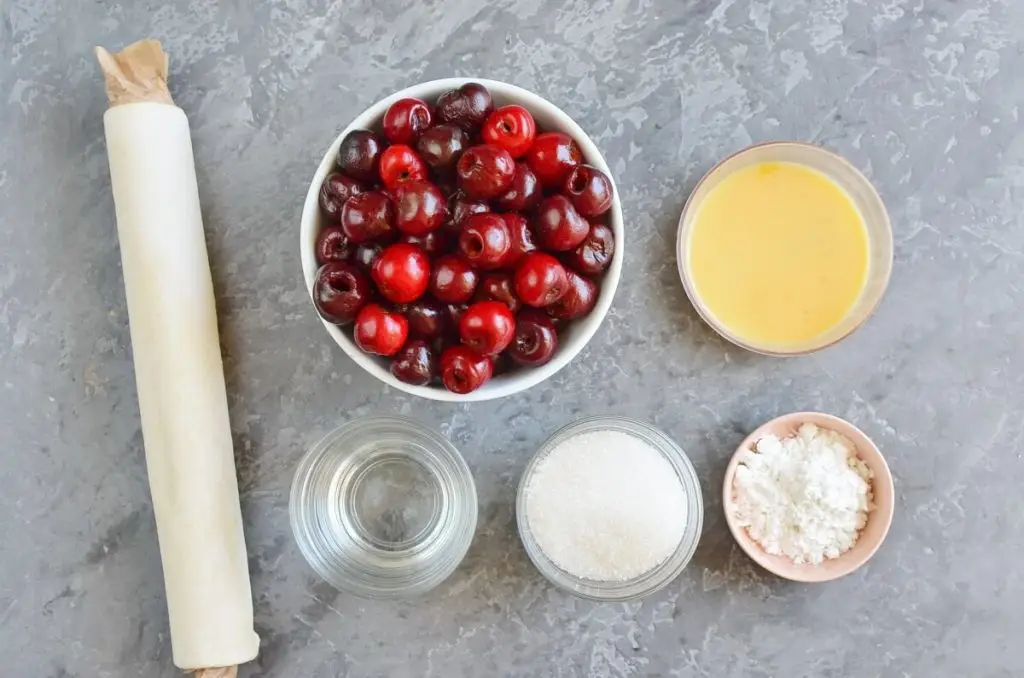 Ingredients for Easy Cherry Puff Pastry Tart