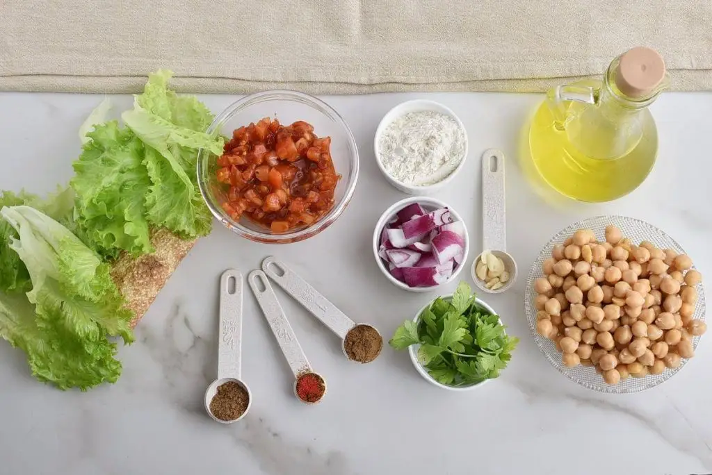 Ingredients for Vegan Falafel Burgers