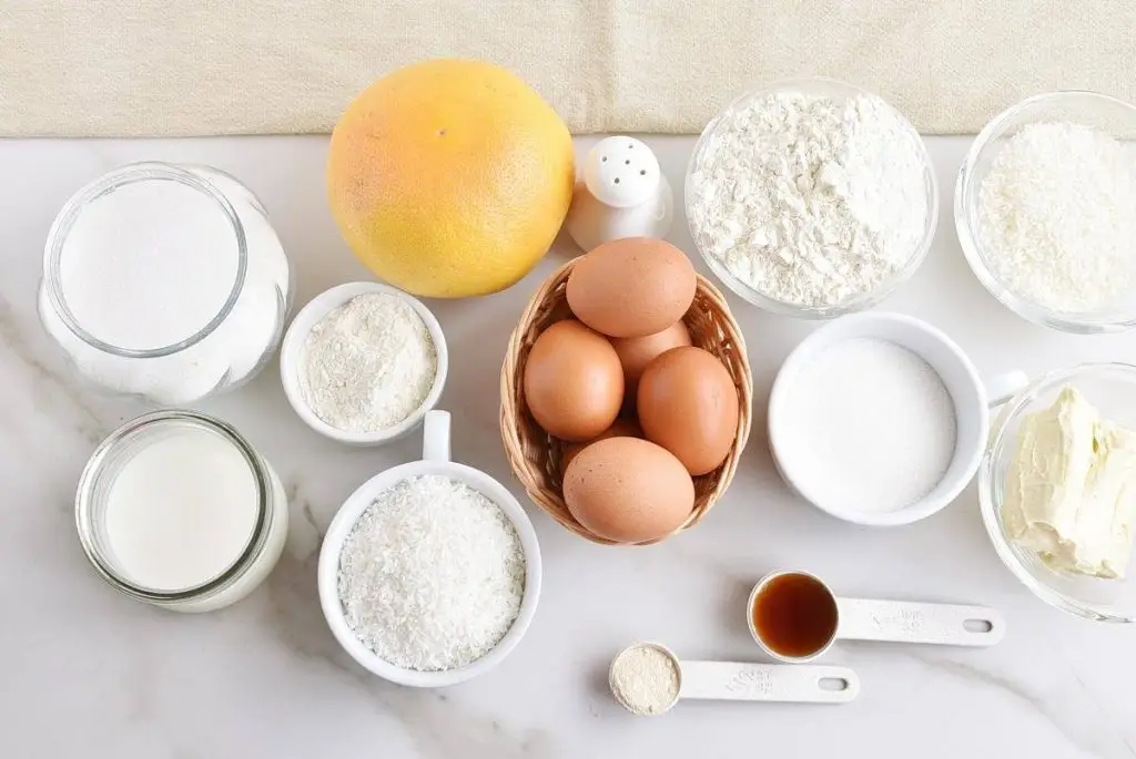 Ingredients for Grapefruit Coconut Bars