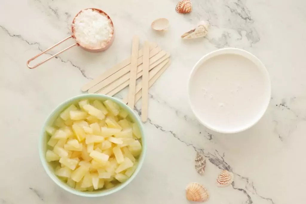 Ingredients for Homemade Piña Colada Popsicles
