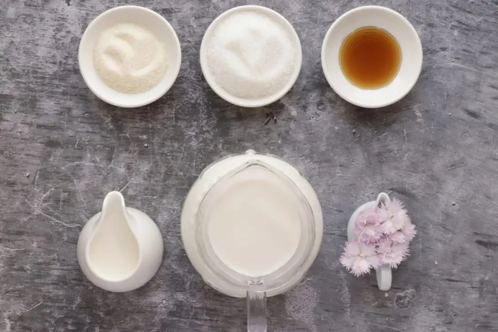 Ingredients for Japanese Milk Pudding