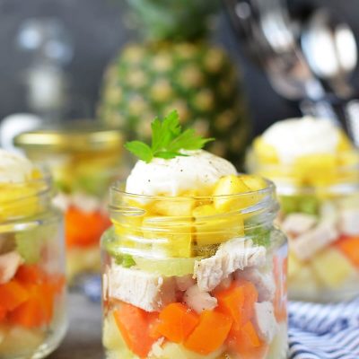 Jar Chicken Salad with Pineapple and Potatoes Recipe-How To Make Jar Chicken Salad with Pineapple and Potatoes-Delicious Jar Chicken Salad with Pineapple and Potatoes