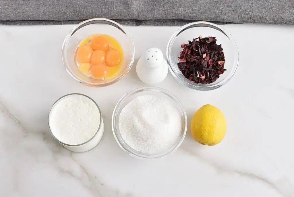 Ingredients for Lemon-Hibiscus Frozen Custard