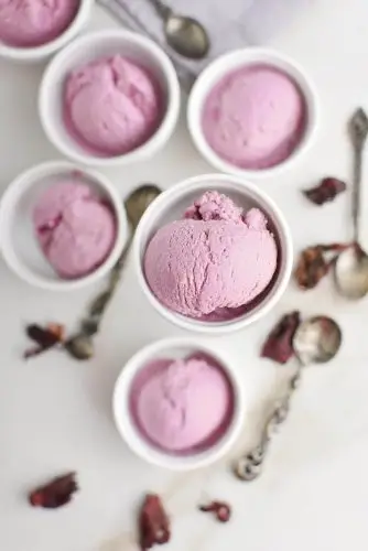 Lemon-Hibiscus Frozen Custard