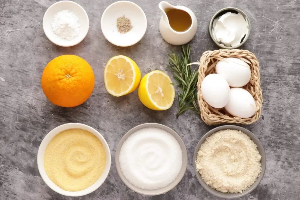 Ingredients for Gluten Free Orange Olive Oil Cake