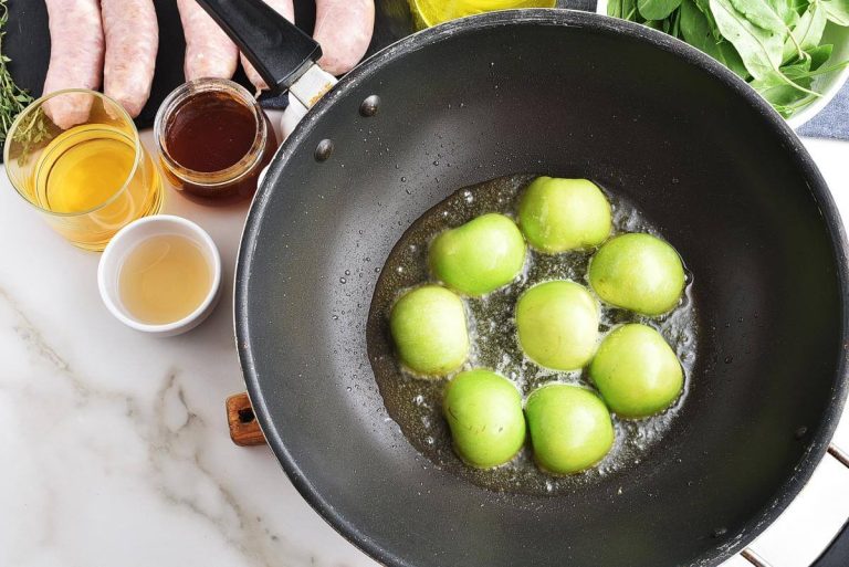 Step 1 - Pan Seared Sausages and Apples