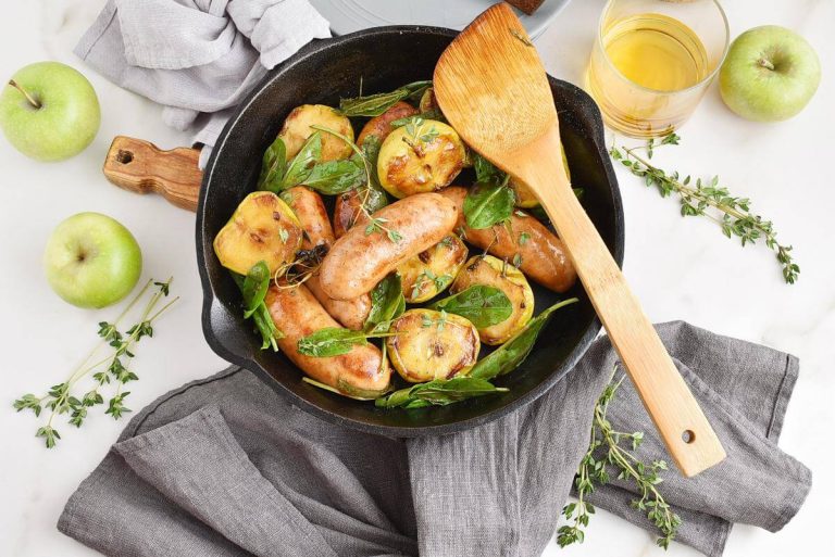 Step 4 - Pan Seared Sausages and Apples