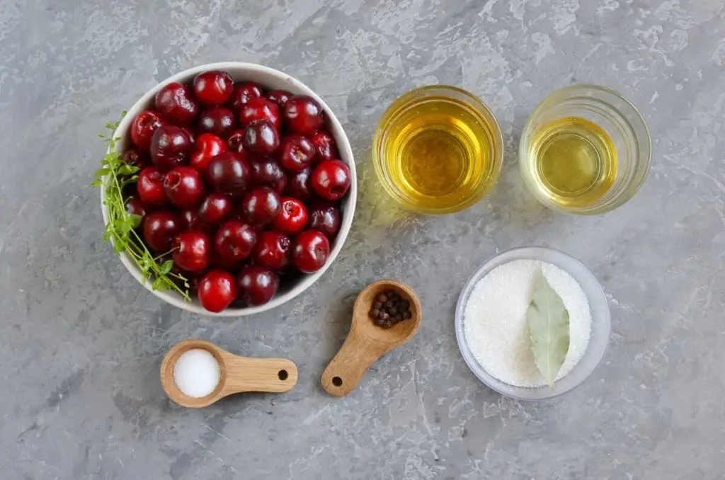 Ingredients for Quick-Pickled Cherries
