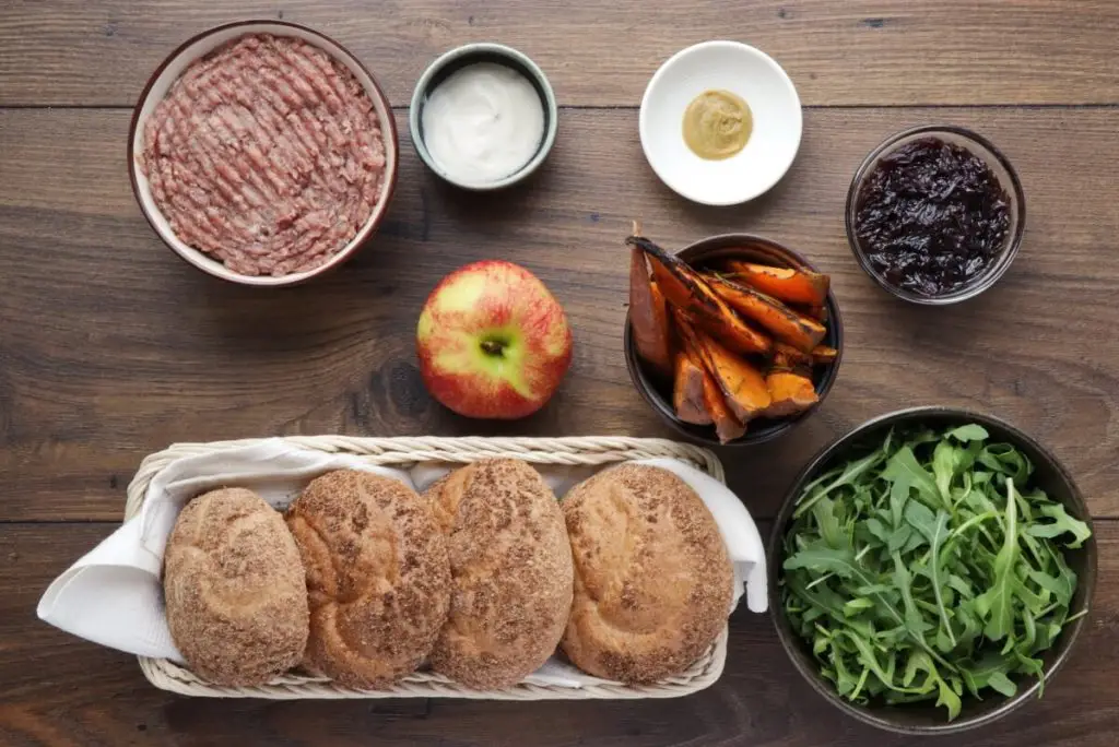 Ingredients for Pork & Apple Burgers