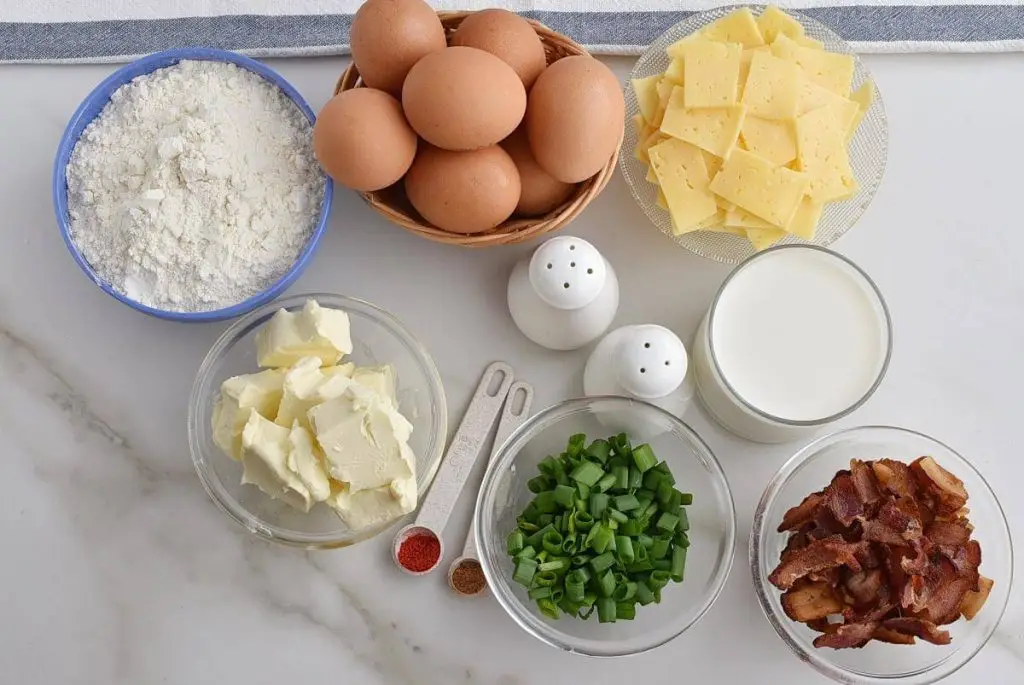 Ingredients for Quiche Lorraine Squares