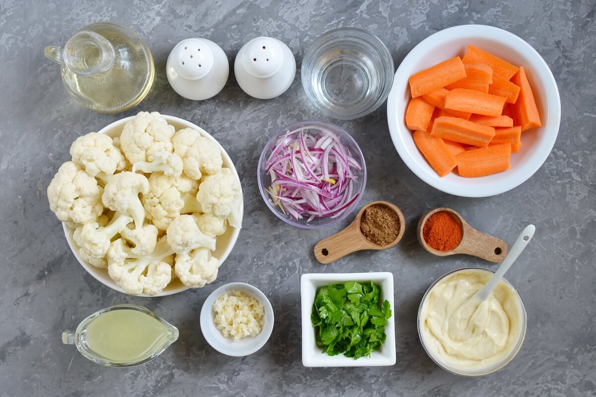 Ingridiens for Roasted Cauliflower Salad