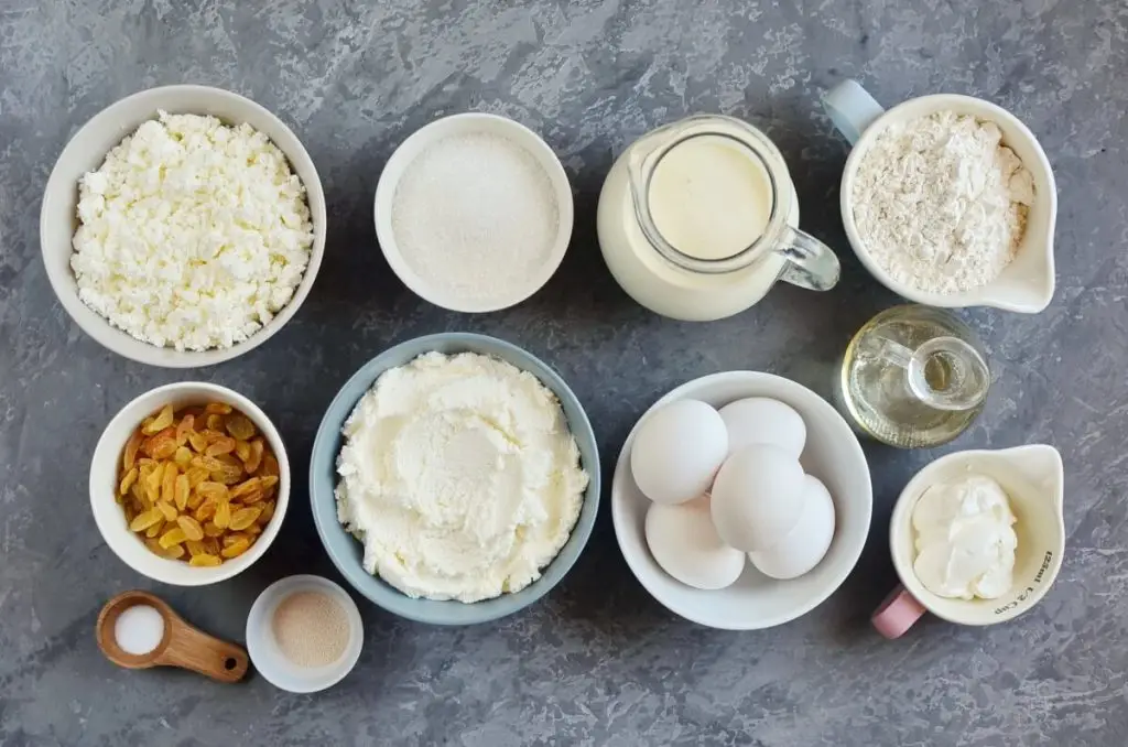 Ingredients for Russian Cream Cheese Vatrushka Buns