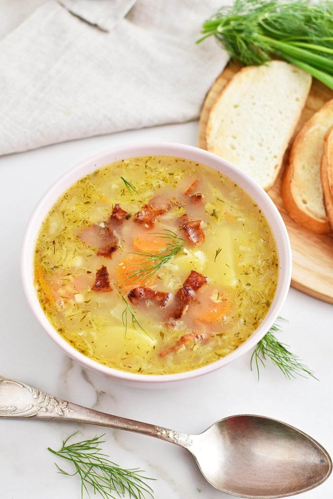 Russian Broth with Sauerkraut, Bacon and White Beans