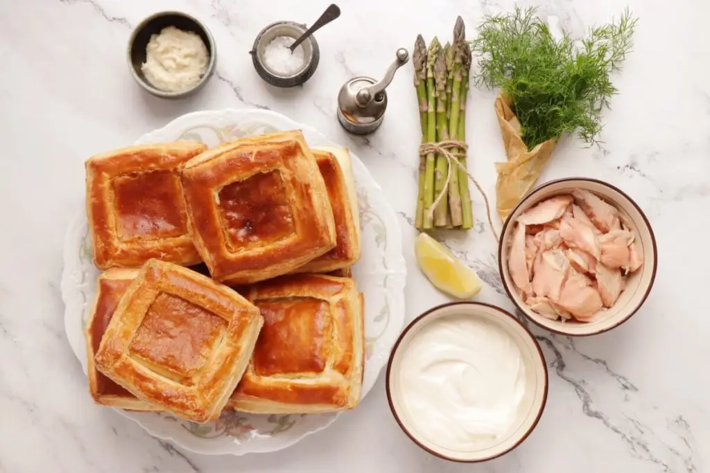 Ingredients for Smoked Trout & Asparagus Vol-au-Vent Filling