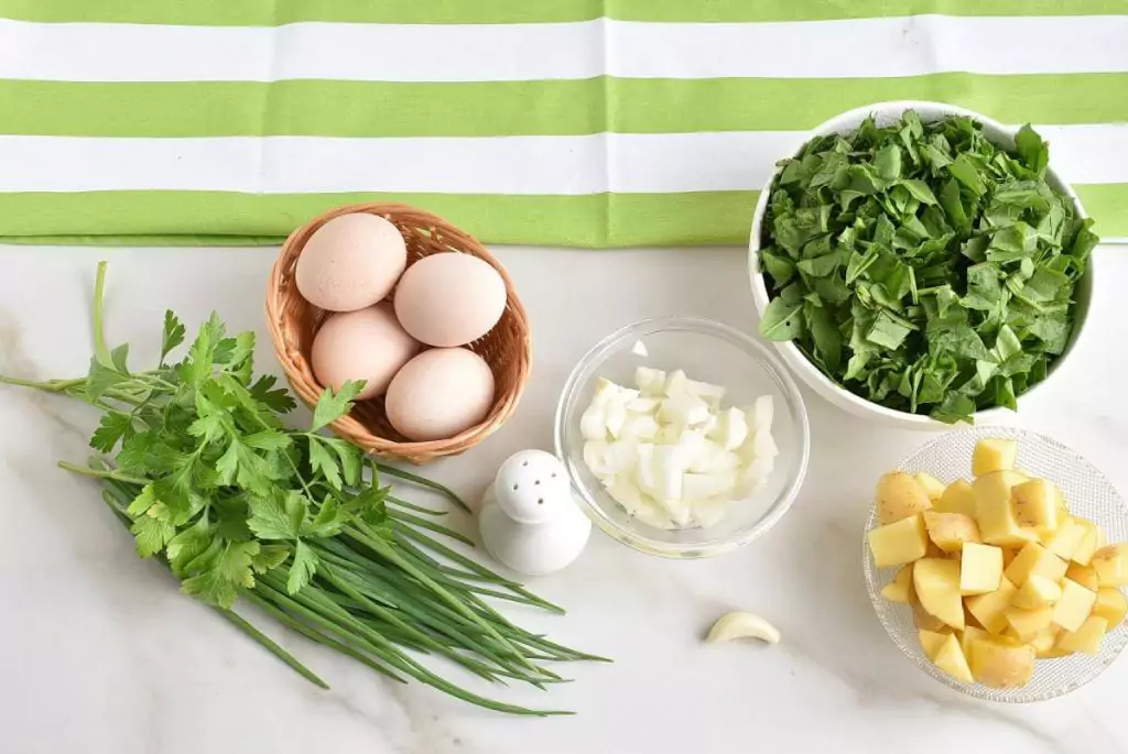 Ingredients for Sorrel Soup (Russian Green Borscht)