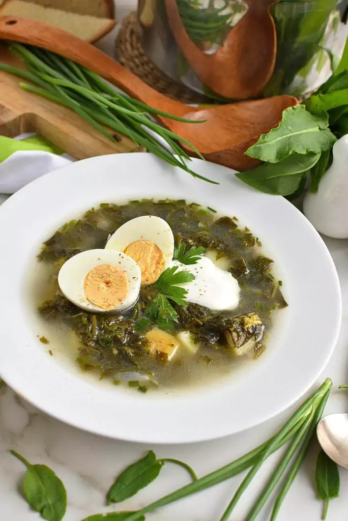 Summer Soup with Eggs and Herbs