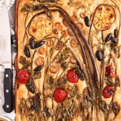 Sourdough Focaccia with Floral Art Recipe-Focaccia Bread Art Recipe-Focaccia Bouquet