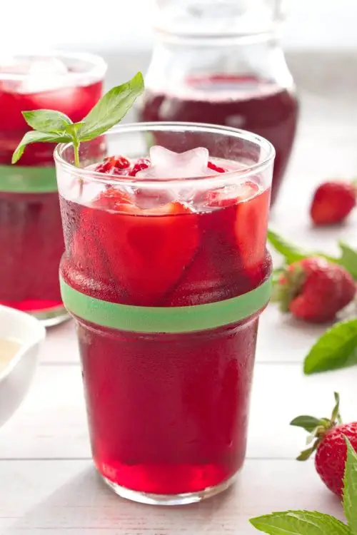 Strawberry Honey Hibiscus Iced Tea