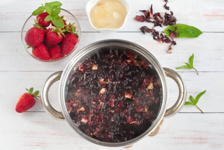 Step 1 - Strawberry Honey Hibiscus Iced Tea