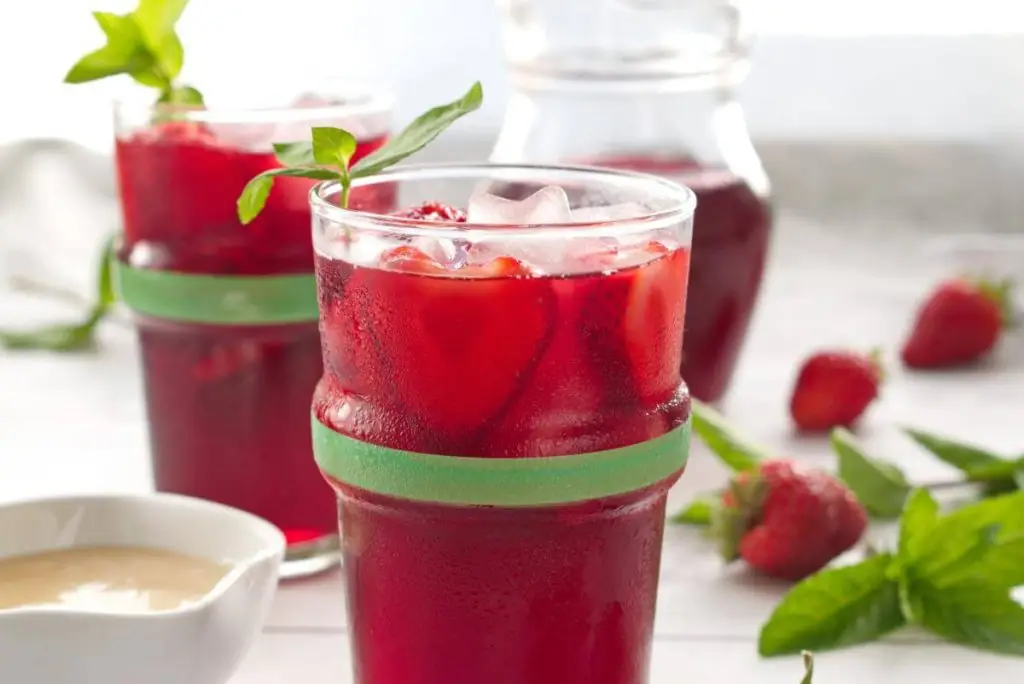 Strawberry Honey Hibiscus Iced Tea