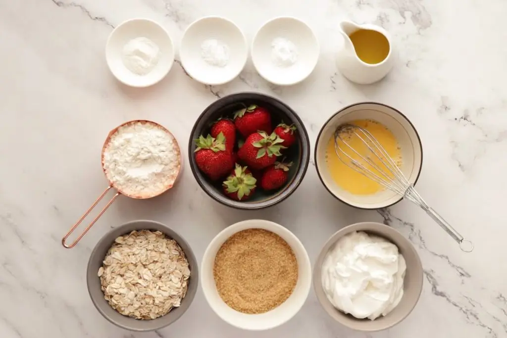 Ingredients for Strawberry Oatmeal Muffins