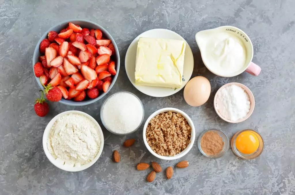Ingredients for Strawberry & Almond Torte