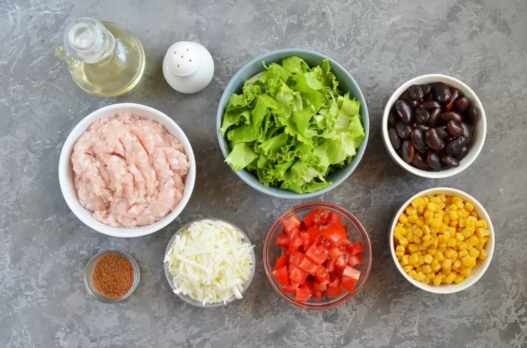 Ingredients for Taco Salad in a Jar