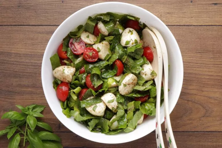 Step 4 - Tomato Mozzarella Salad with Lettuce