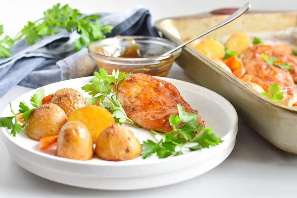 Apricot Chicken Sheet Pan Dinner