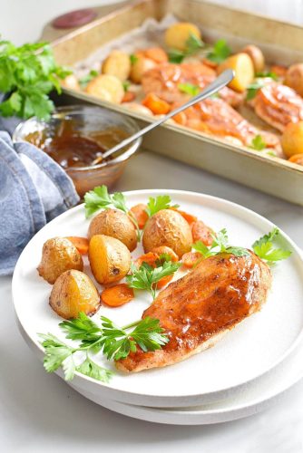 Apricot Chicken Sheet Pan Dinner