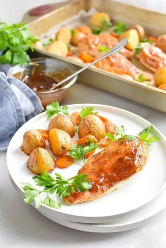 Apricot Chicken Sheet Pan Dinner