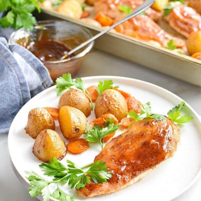 Apricot Chicken Sheet Pan Dinner Recipe–Homemade Apricot Chicken Sheet Pan Dinner –Easy Apricot Chicken Sheet Pan Dinner