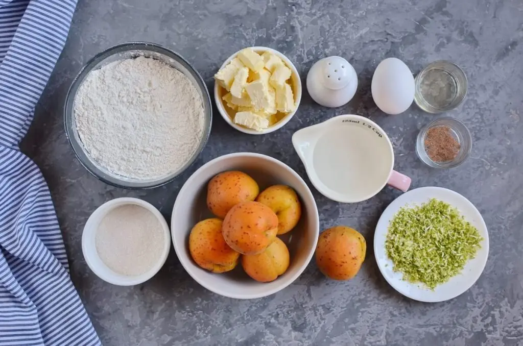Ingredients for Apricot and Lime Galette