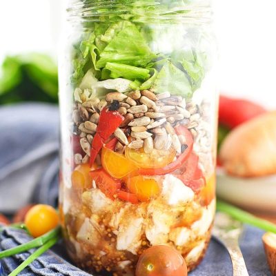 Basic Mason Jar Salad Recipe–Homemade Basic Mason Jar Salad Recipe–Easy Basic Mason Jar Salad Recipe