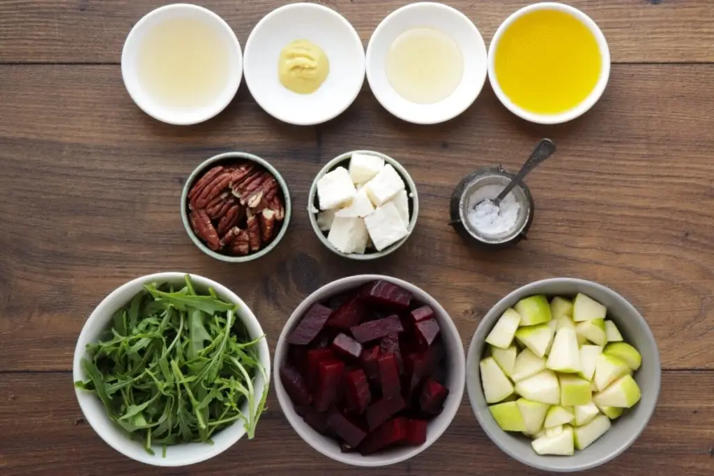 Ingredients for Beet & Goat Cheese Jar Salad