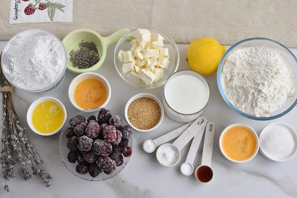 Ingredients for Blackberry Lemon Scones