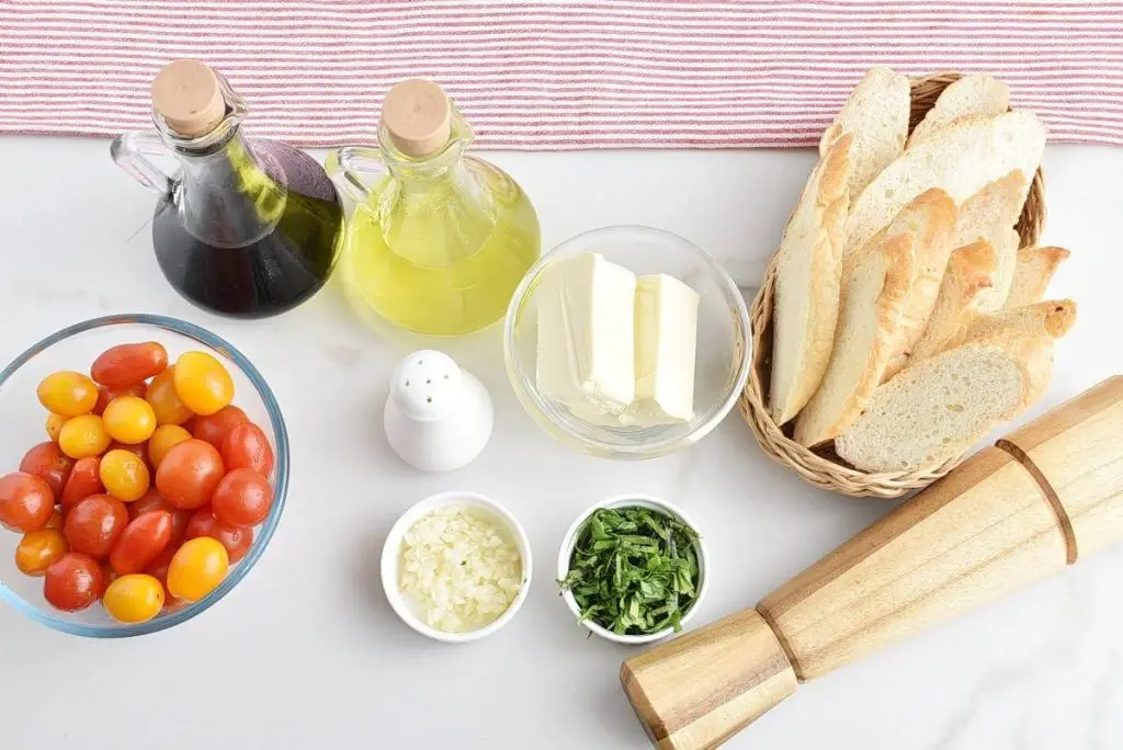 Ingredients for Bruschetta with Grape Tomatoes