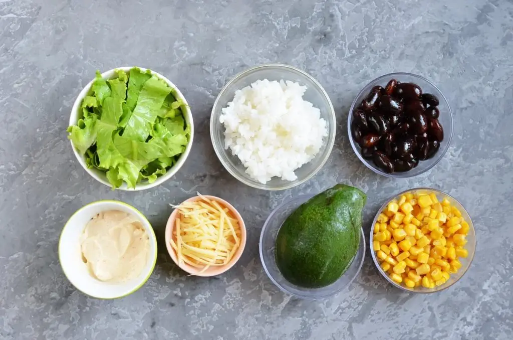Ingredients for Burrito “Bowl” Jar Salad