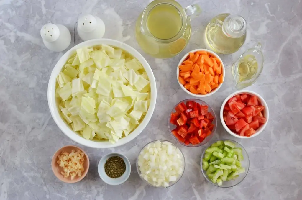 Ingredients for Cabbage Fat-Burning Diet Soup