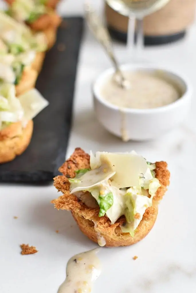 Chicken Caesar Crouton Cups